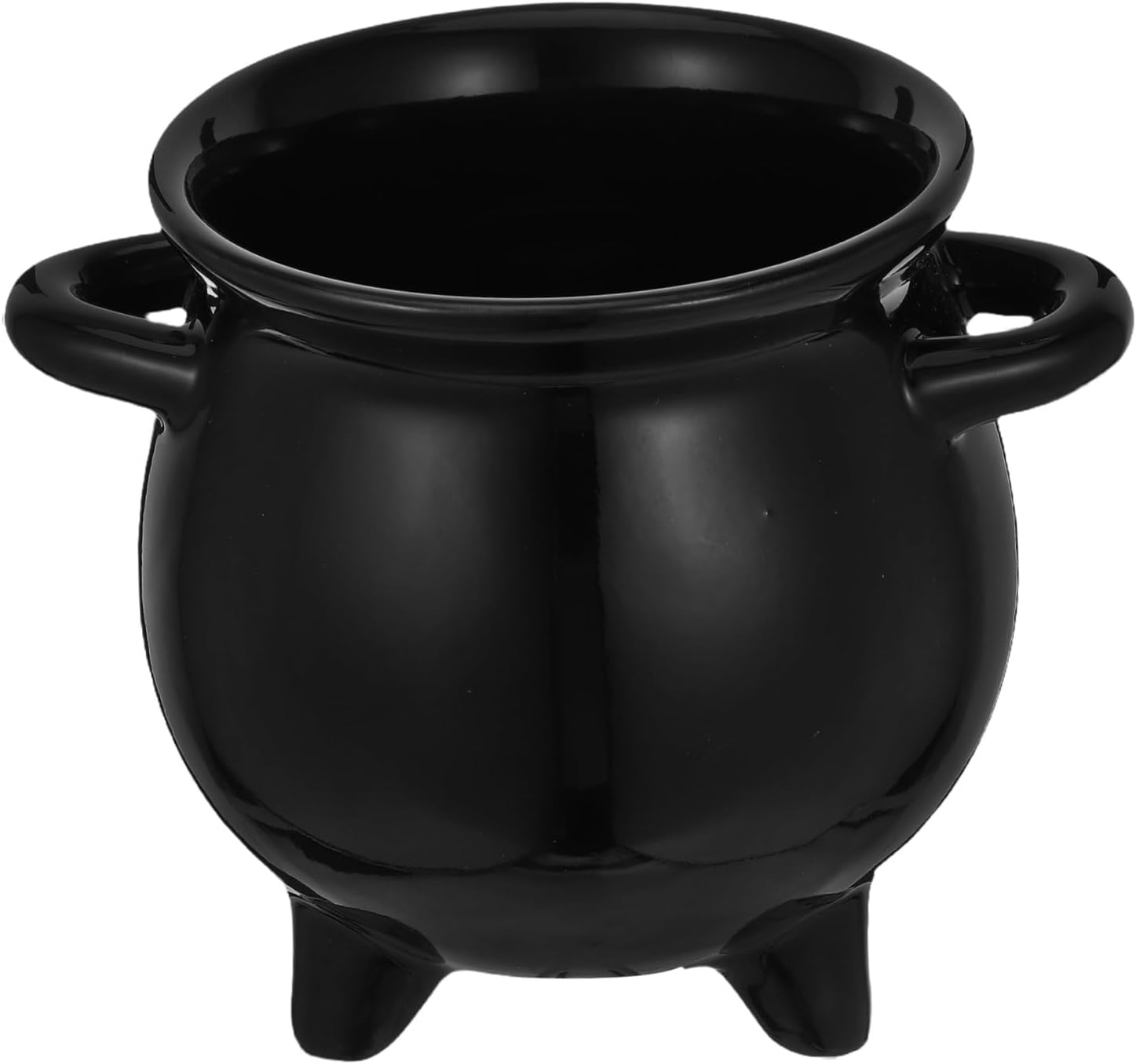 ABOOFAN Ceramic Witch Cauldron Candy Bowl for Halloween Party Decorations Snack Jar with Charming Design for Treats and Kitchen Storage
