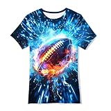 Kimoda Cool Football Shirts for Boys Girls 3D Graphic Printed T-Shirt Kids Novelty Tees Size 11-12