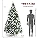 Goplus 7.5ft Pre-lit Artificial Christmas Tree, Hinged Snow Flocked Xmas Tree w/Pine Cones, Red Berries & 550 LED Lights, 8 Lighting Modes, Indoor Holiday Festival Decoration