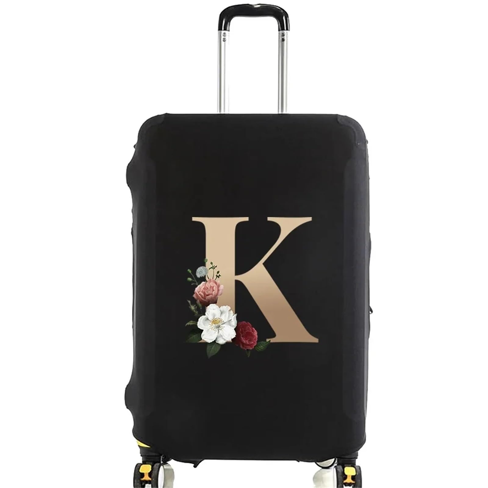 Fundas Para Maletas Fundas protectoras for maletas de viaje, Protector de equipaje elástico grueso for equipaje de 18 "-28", funda bolsa de viaje con letras doradas impresas, 2 uds. Para Equipaje(Blac