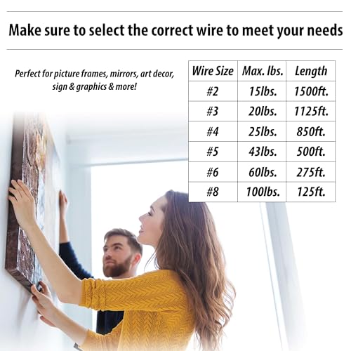 Image of Vinyl-Coated Stainless Steel Picture Framing Wire, #8 | 100lbs. | 125ft.