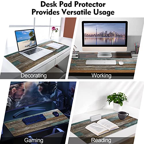 Galdas Gaming Mouse Pad Vintage Wood Grain Pattern Xxl Xl Large Mouse Pad Mat Long Extended Mousepad Desk Pad Non-Slip Rubber Mice Pads Stitched Edges Thin Pad (31.5X11.8X0.12Inch) #TOP6