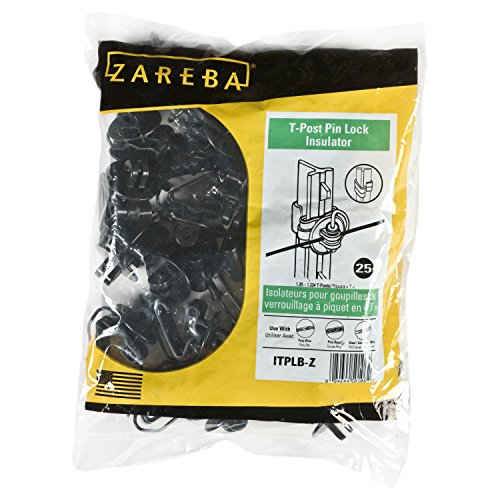 Zareba ITPLB-Z Pin-lock T-Post Insulator, 25 per Bag,Black - Thumbnail 2