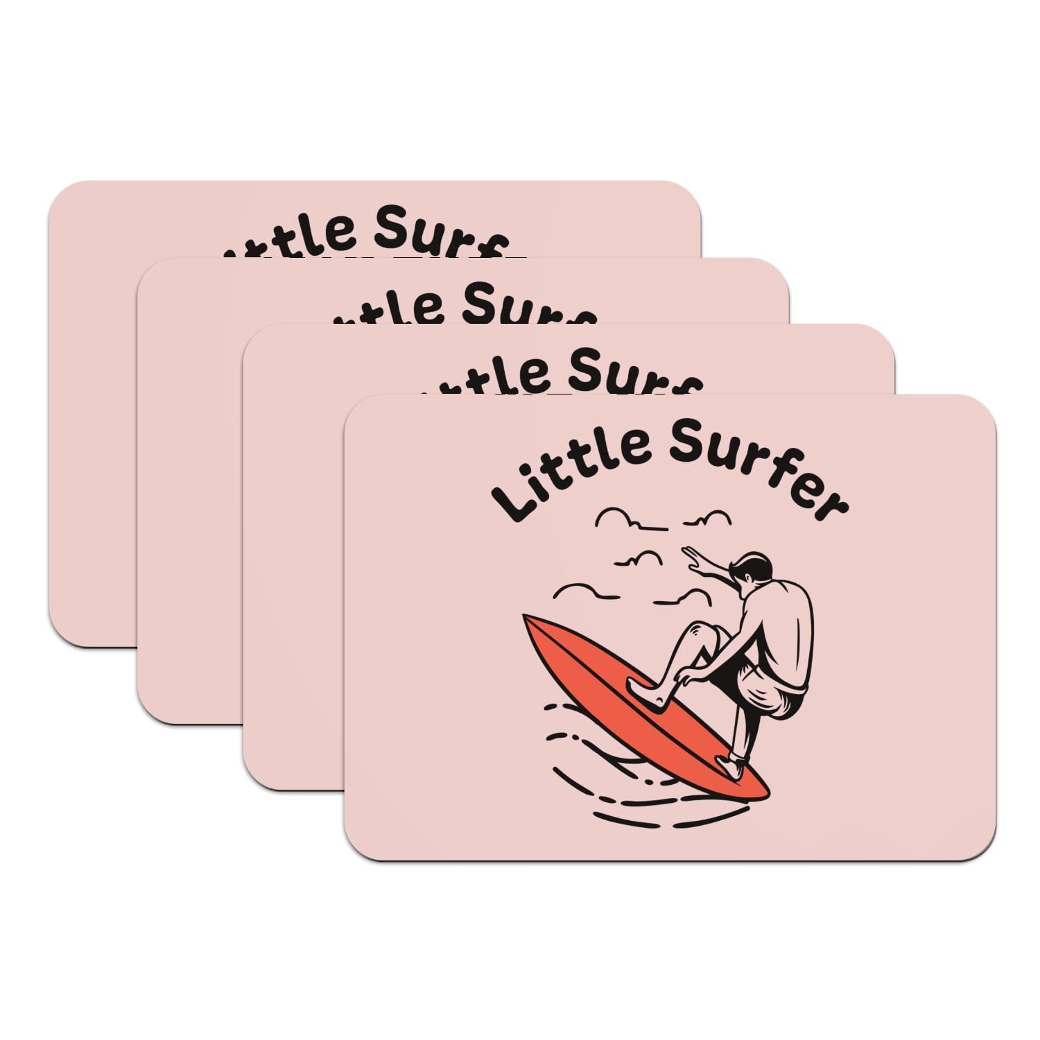Set de table rose Little Surfer lot de 4 dessous de table antidérapant enfant