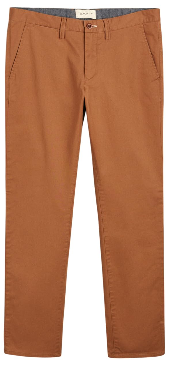 GANT Slim Twill Chinos, Roasted Walnut, 42 W/32 L