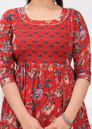 Image of Women Feeding Kurti for Women Cotton Maternity Kurta with Nursing Zip for Pre & Post Pregnancy