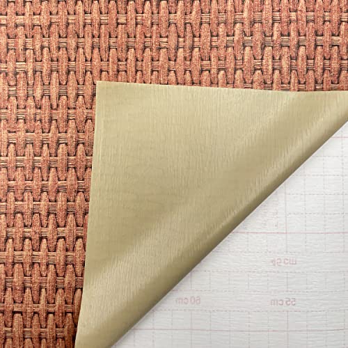 Yifely Light Brown Weave Wood Grain Furniture Paper Self-Adhesive Shelf Liner Door Sticker 17.7 Inch By 9.8 Feet #TOP2