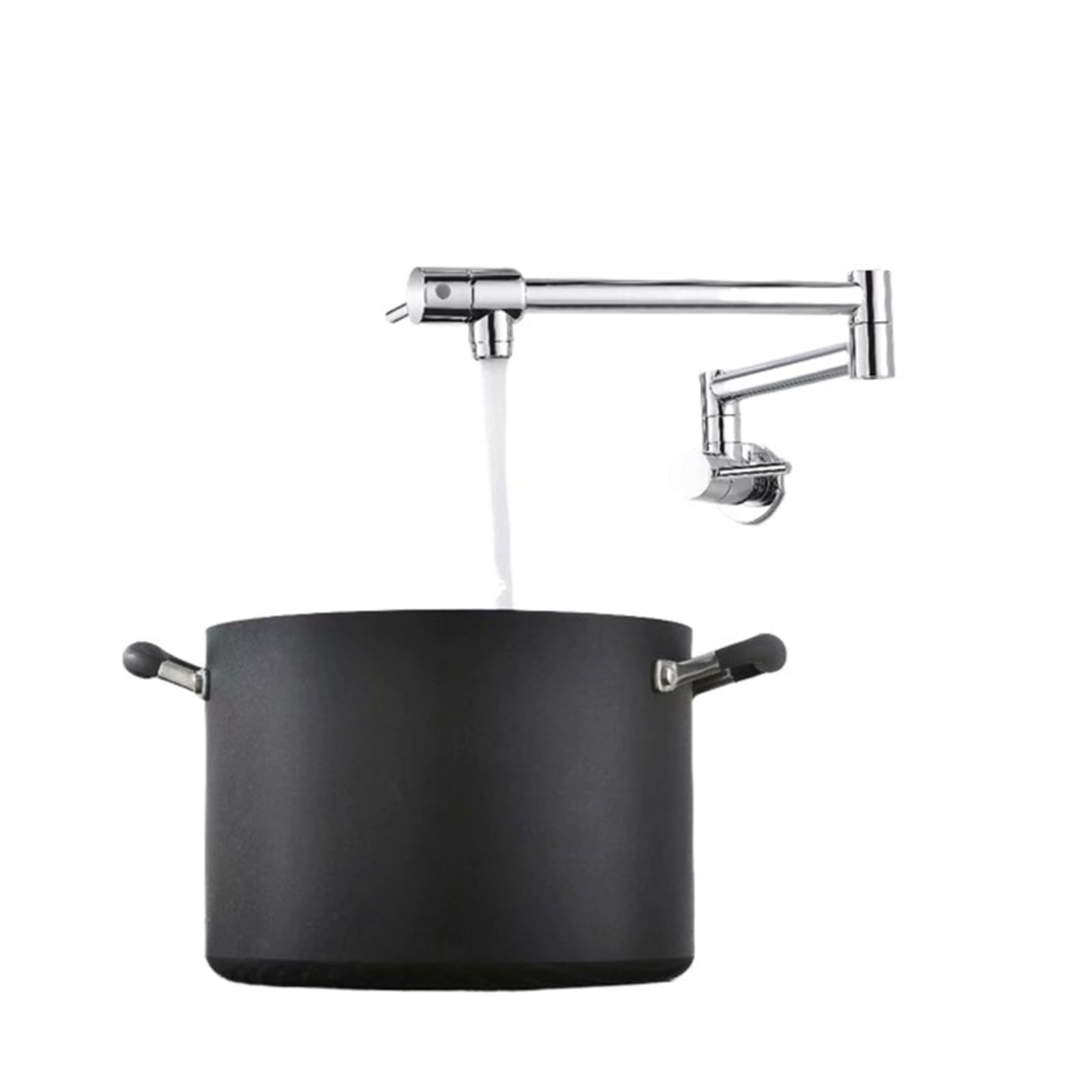 Ewsdsfs Chrome Brass Wall Mounted Kitchen Faucet Pot Filler Swivel Folding Retractable Rotary Stretch Basin Sink Tap(Chrome)