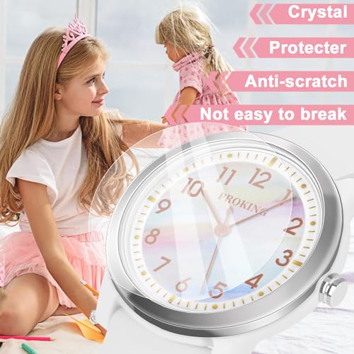 proking kids watch for girls boys children teens analog for kid 8-18 years old learning time and easy to read 50m waterproof with soft band great gift for kids