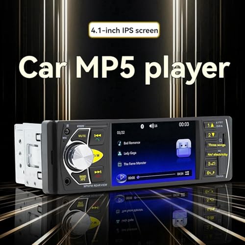 Autorradio MP5 de 4,1 pulgadas compatible con cámara de visión trasera para aparcar 4