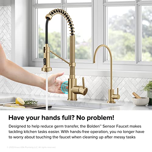 KRAUS Brushed Brass 18 in Touchless Pull Down Kitchen Faucet KSF-1610BB - image 7