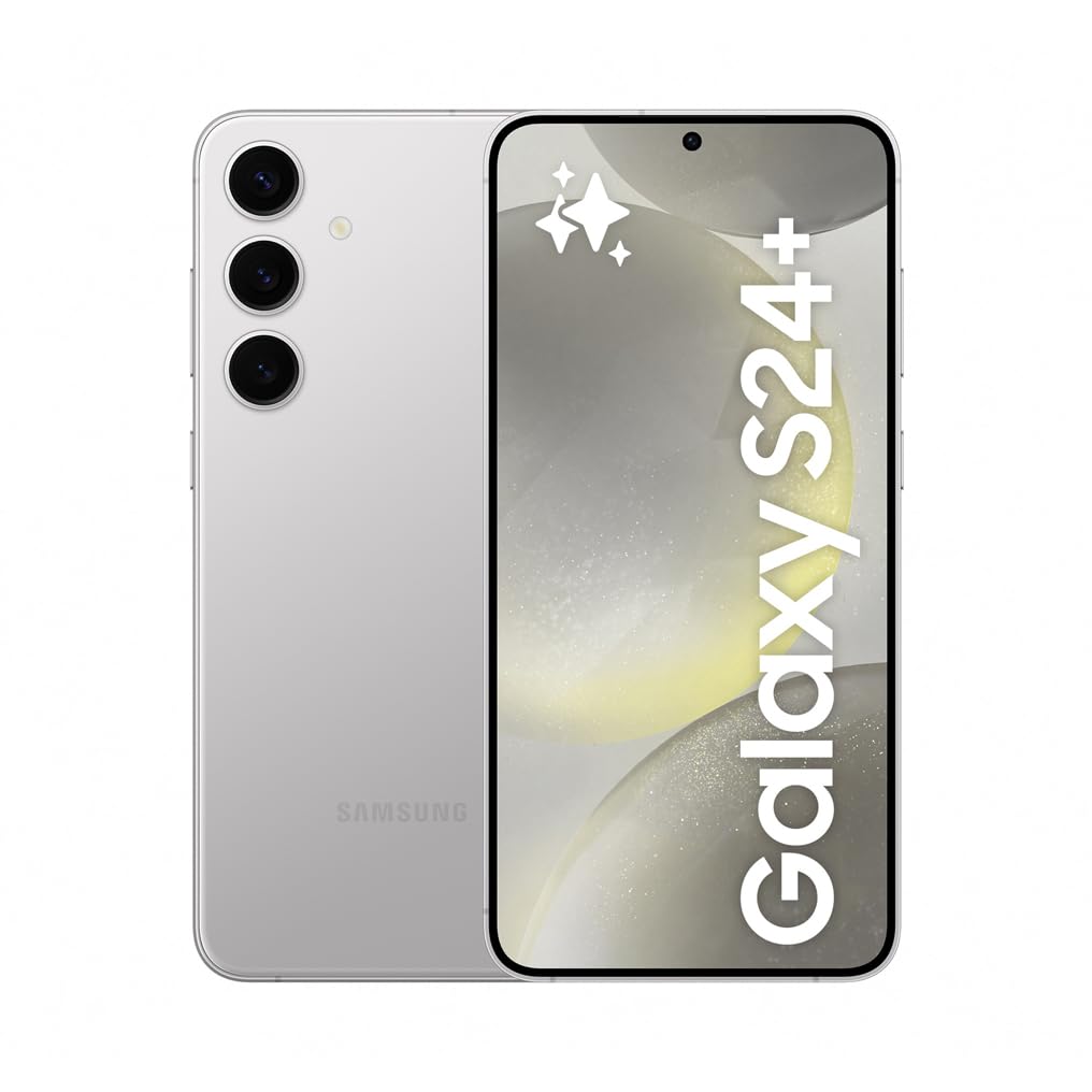 Samsung Galaxy S24+ AI Smartphone, Android-Handy ohne Vertrag, 12 GB RAM, 256 GB Speicher, 50-MP-Kamera, Lange Akkulaufzeit, Marble Gray, 3 Jahre Herstellergarantie