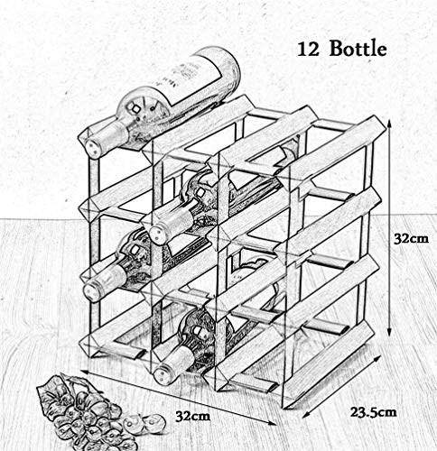 Soporte para 24 botellas de vino de madera y acero miniatura 2