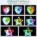 STOBOK LED Sparkle Necklaces - Light Up Necklace Bulk Glow in The Dark Flashing Star Heart Pendant Necklace for Kids Party Favors 8PCS