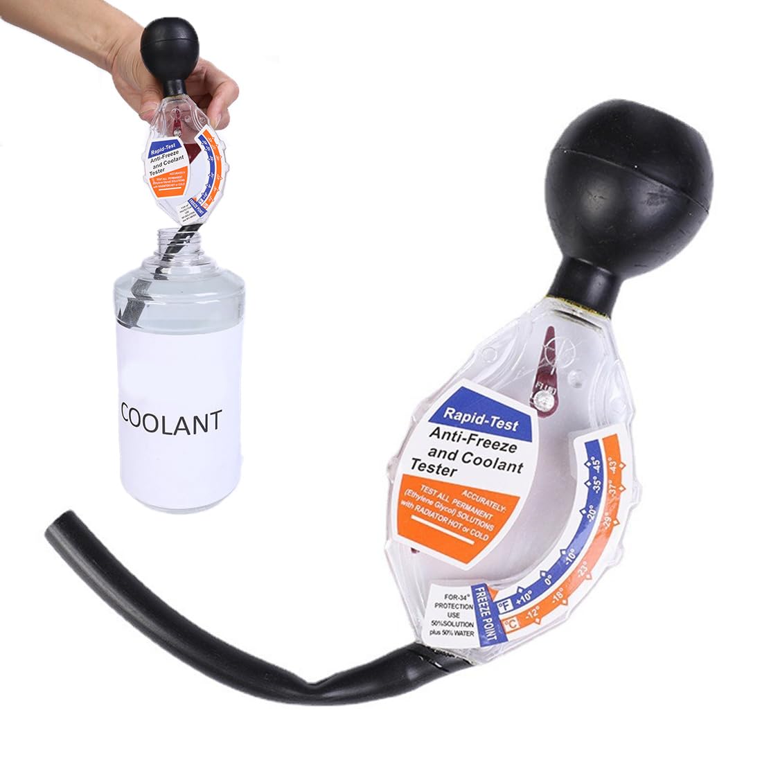 Tester Antigelo, Densitometro per Liquido di Raffreddamento Auto, Strumento di Manutenzione per Batteria Auto e Test Antigelo, Misura Precisione fino a -43°C (1 Pezzo)