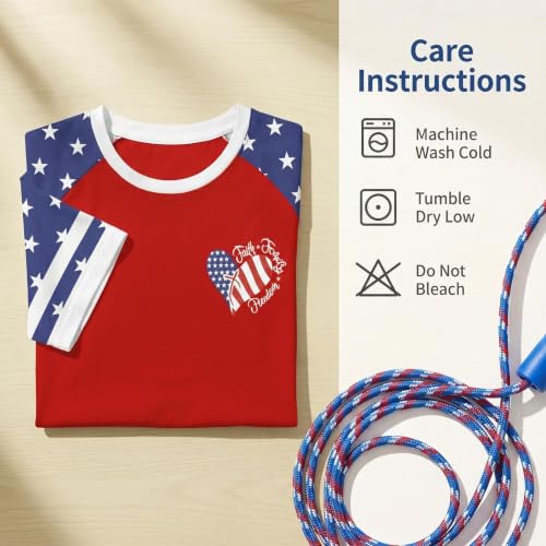 Image of 4th of July Shirts for Girls Patriotic American Flag Kids Clothing