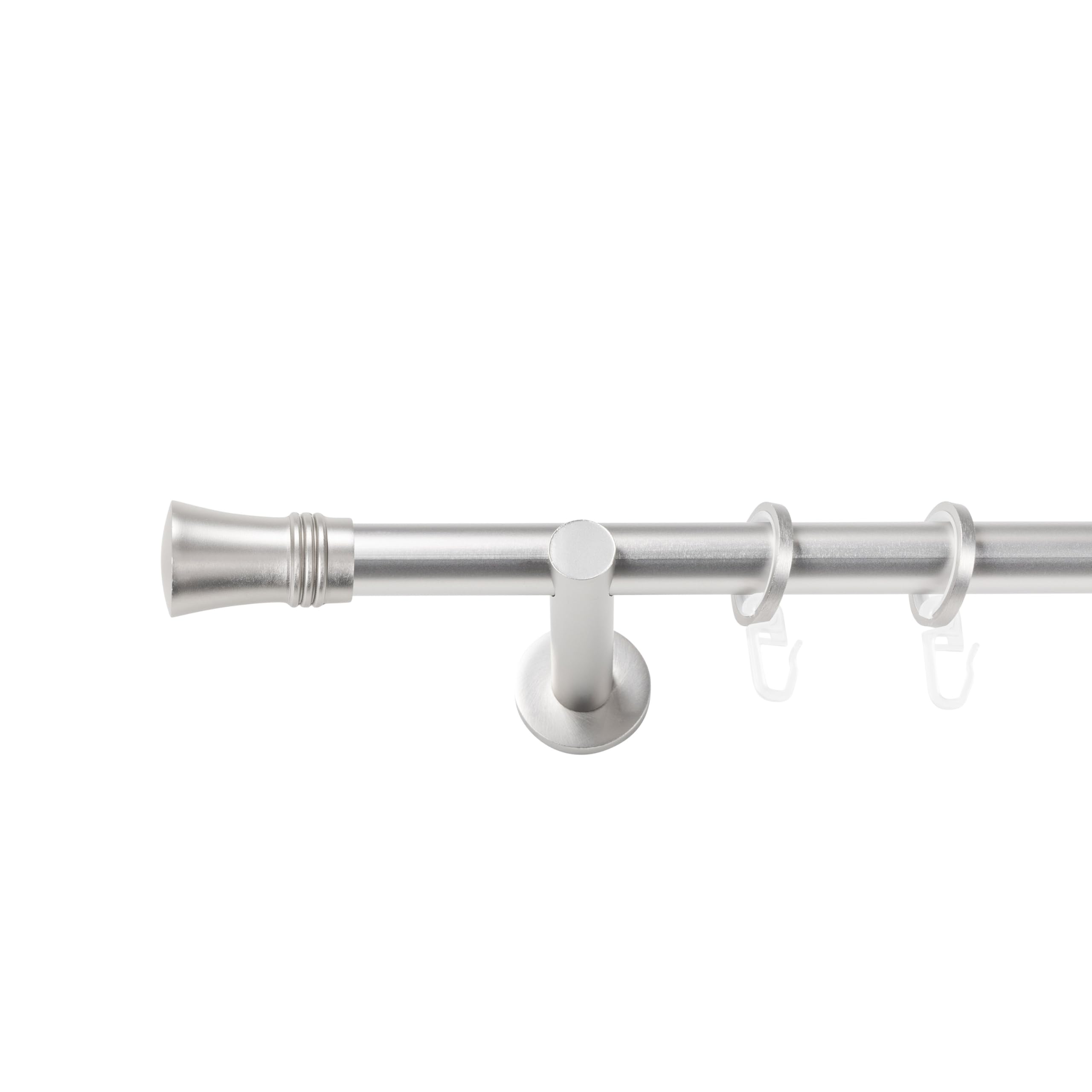 SN Deco Gardinenstange Lyon Ø19 mm 1-läufig Stahl Komplett-Set mit Ringen Auflageträger 360 cm chrom matt