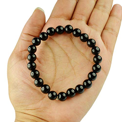 Image of Reiki Crystal Products Certified Natural Crystal Stone 8 mm Round Beads Bracelet for Men and Women | Reiki Charged Gemstone Bracelet | Multiple Stone Variants Available