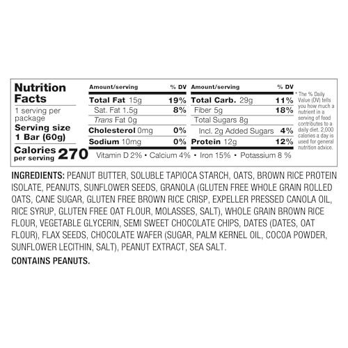 Image of PBfit Peanut Butter Cocoa Drizzle Energy Bars, 12g Protein, 5g Fiber, Gluten Free, Vegan, Plant-Based, Non-GMO, 2.1 Oz (Pack of 12)