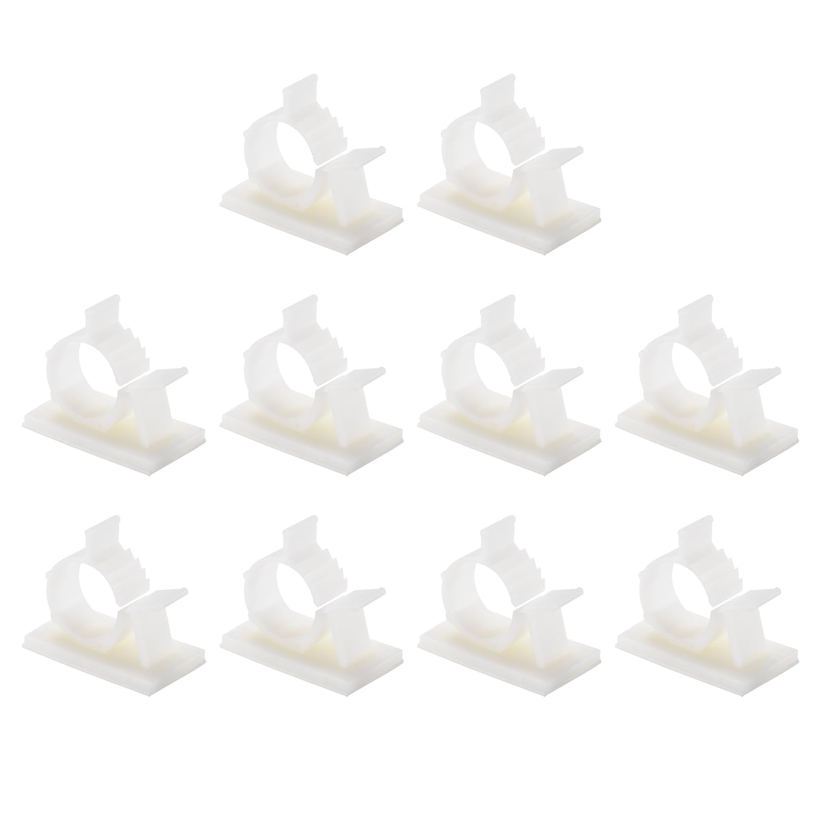 uxcell Adjustable Cable Clips, 10pcs 17-20mm Self-Adhesive Cable Clamp Wire Clamps Cable Organizer Cord Clips for Wire Management, White