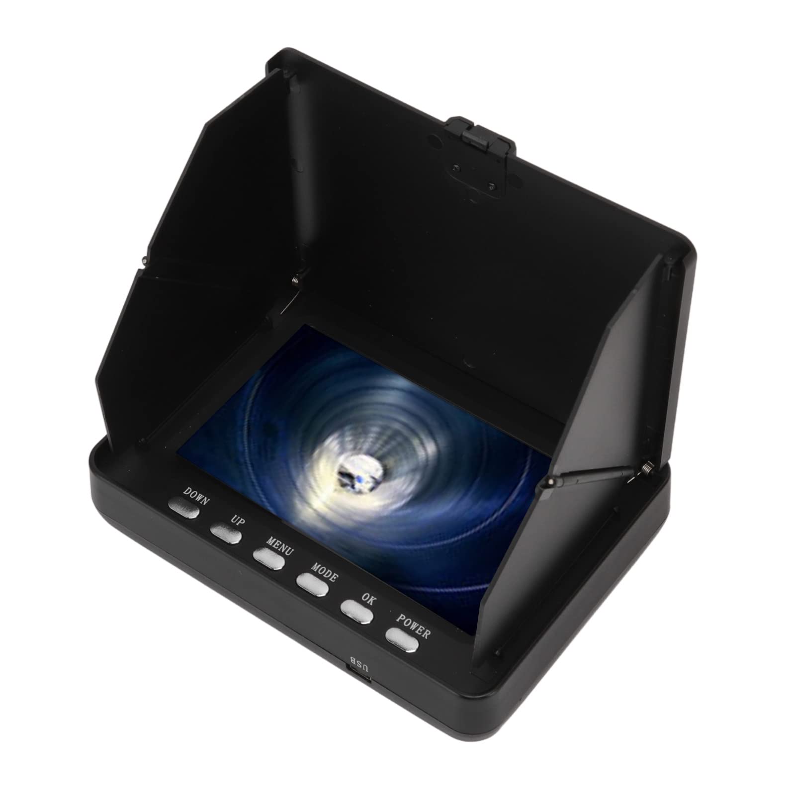 Kamera Kanalizacyjna, Kamera Inspekcyjna do Rur z 5-calowym Wyświetlaczem LCD, Wodoodporna Kamera Inspekcyjna do Kanałów 1080P HD IP68, Akumulator 2500 MAH Spust Baterii Hydrauliczna Kamera Węża (15m / 49,2 stopy)