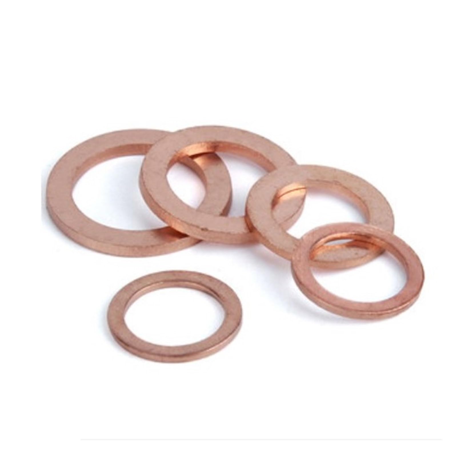 Arandelas planas de cobre 10 Uds M6 M8 M10 M12 M14 M15 M16 M18 M19 M20 espesor 2mm Arandela de cobre sólido cuña anillo plano anillos junta sello arandelas planas