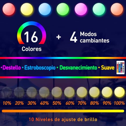 Image of 5 Pack 16 inch Light Up Beach Ball Pool Toys - 16 Lighting and 4 Modes LED Beach Ball with Remote Control,Suitable for Pool Game Summer Pool Party,Outdoor Family Games, Green