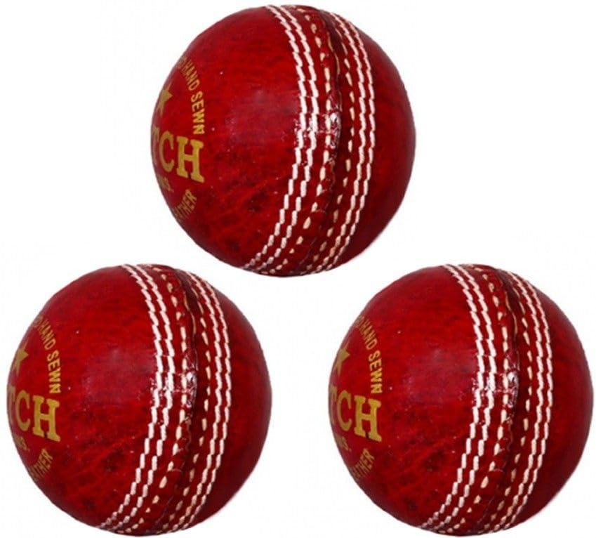Sports Leather Match Cricket Ball Red Pack of 3 (2Part) Cricket Leather Ball (Standard, Pack of 3, Red)-image-10