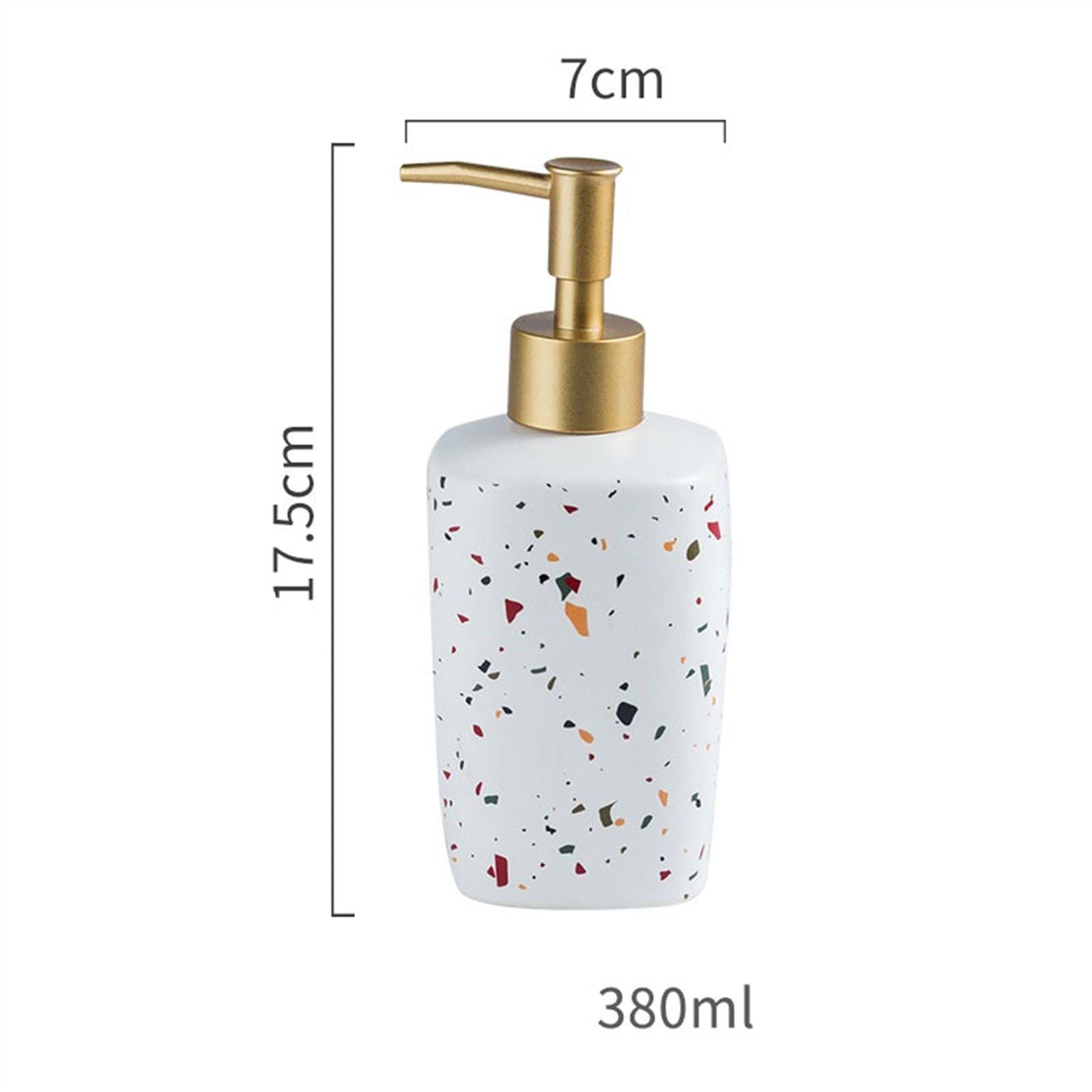 Dispensador de jabón para baño de 370 ml/380 ml/400 ml, Botella Dividida de cerámica, Gel de Ducha, loción con Bomba dosificadora para Cocina y Aseo (tamaño: Dorado).