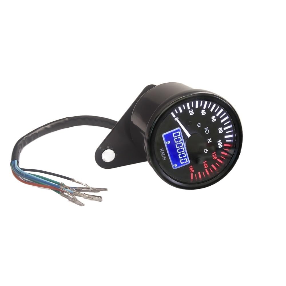 Contagiri Indicatore Tachimetro Contachilometri Moto Universale 12V Strumento Digitale retrò per Misuratore Carburante per