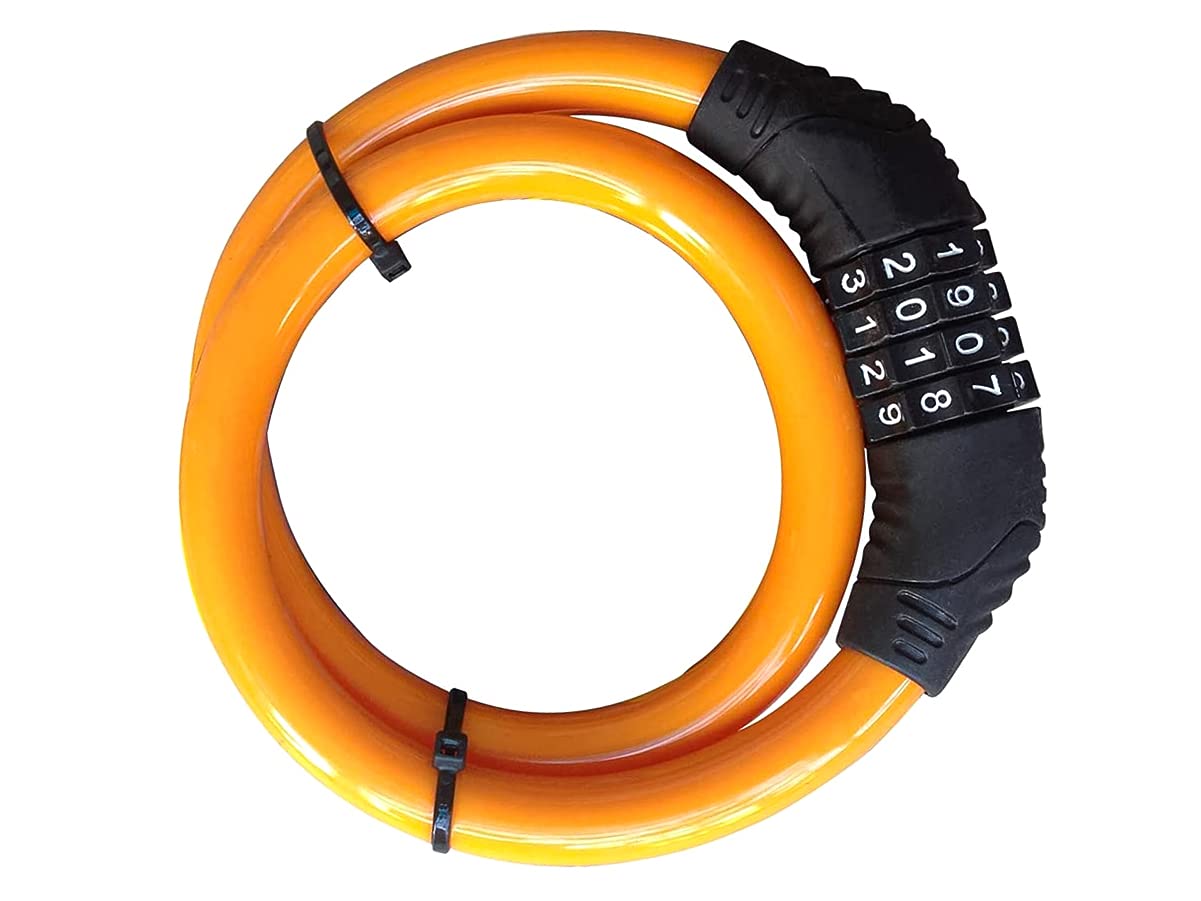 Lucchetto Bicicletta A Combinazione 4 Cifre - Cavo 60cm, Diametro 11mm | Colori Assortiti - Foto 11