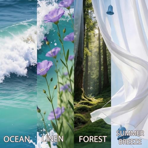 Image of Plug In Air Freshener Refills for Home, 12 Count 7.92 FL OZ | Ocean Breeze, Fresh Linen, Bohemia Forest & Winds In Summer Scent for Home, Compatible with Air Wick & Glade