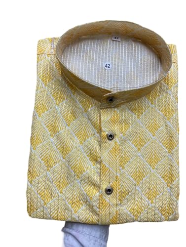 Image of FOXDX Men's Traditional Cotton Floral Printed Only Kurta