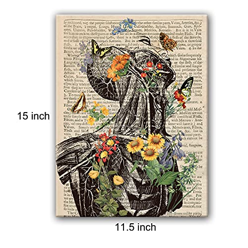 Hijie HIJIE03 Vintage Human Anatomy Poster - Anatomy Canvas Wall Art Anatomical Head And Neck Floral Canvas Print Painting Ready To Hang Gifts thumb #1