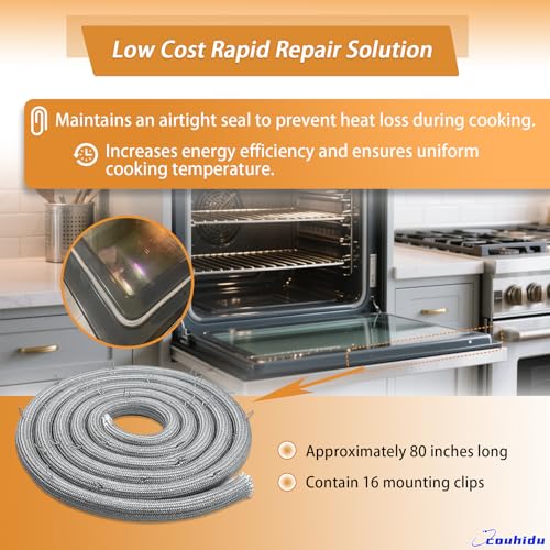 Upgraded 316405000 Range Oven Stove Door Gasket Seal (16 Mounting Clips), Fit for Some Frigidaire, Electrolux, Kenmore, Tappan, Gibson Ovens, Replace 316405001 7316405001 1056119 AP3706691 PS977704