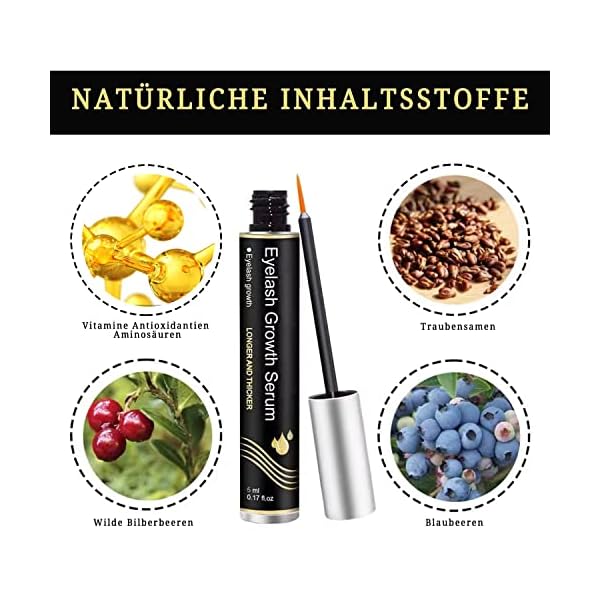 Wimpernserum Lash Serum für Effektiv Fördert Wachstum von Wimpern, 5ml Augenbrauen Serum Aktiviert Haarfollikel sie von… – Bild 3