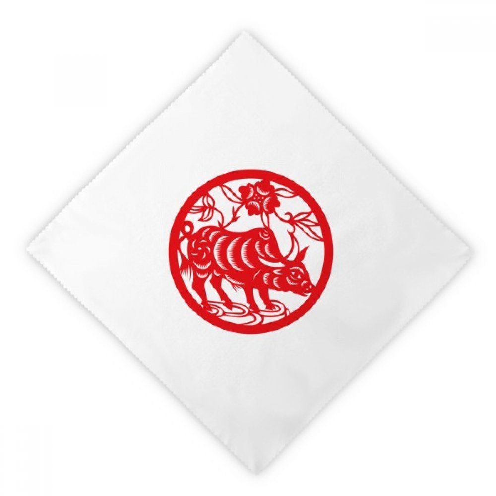 Servilletas de tela fina con arte de buey del zodiaco para una mesa de comedor distinguida