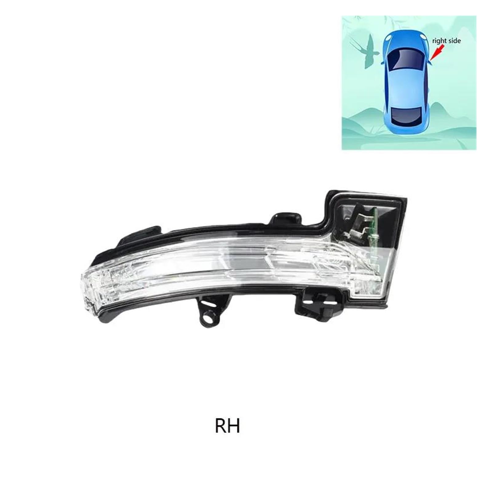 Generico Auto Specchio Retrovisore Indicatore Di Direzione Per VW Per T-Roc Per T-cross 2018 2019 2020 2021 Freccia Specchietto Laterale(Giusto)