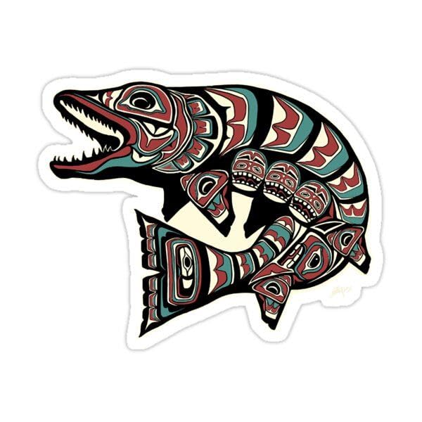 Alaskan Muskie Fish Sticker | Vinyl | Decal for Car Bumper Sticker, Laptop Sticker, Waterbottle Sticker, Waterproof Sticker 5 Inch