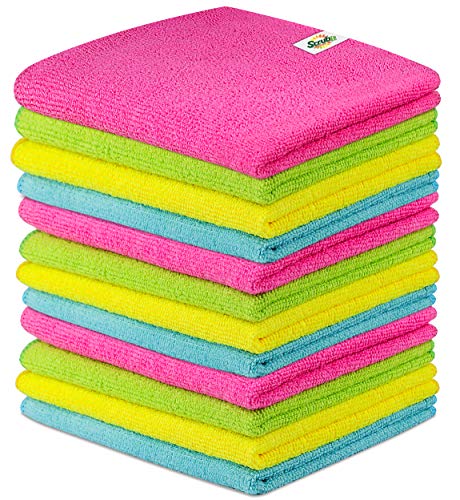Glass Cleaning Cloths (Packs Of 12) Microfiber, Lint &amp; Streak