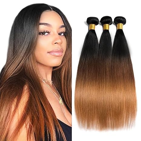 1B430 Bundles Human Hair Brown Straight Bundles 26 28 30 Inch Unprocessed Virgin Mxied Length Light Brown Bundle Hair Extensions