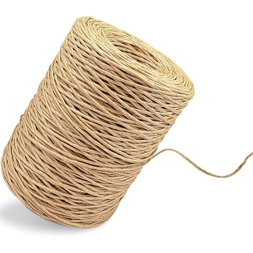 200 M Fil de Papier, Naturel Fil de Fer Rotin de Papier Convient pour Bricolage Lemballage Bouquets...