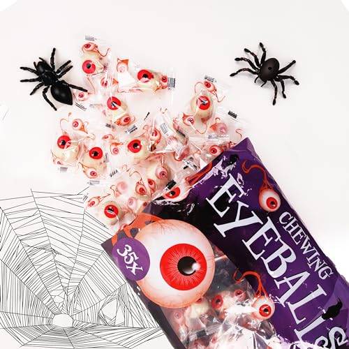 Chewing Eyeballs, Halloween Augen Kaugummi, fruchtiger Geschmack, gruselige Augapfel, 280g, 35 Stück