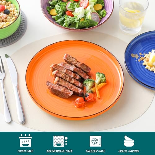 Image of vancasso Bonita Dinnerware Sets 24 Pieces, Stoneware Dishes Set for 6, Dinner Platers with Bowls Set, Dinshwasher and Microwave Safe, Multicolor