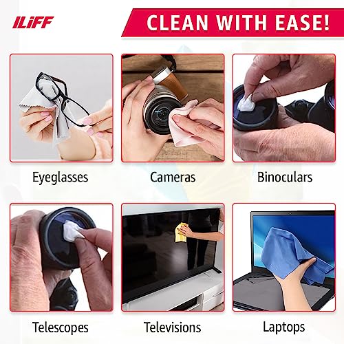 ILiFF-OptiClean-Premium-Microfiber-Lens-Cleaning-Cloths-90-Bulk-Pack-Gentle-Scratch-Free-for-Electronics-Mobiles-Cameras-Eyewear-Laptop-Tablet-LCD-TV-Screens-and-More