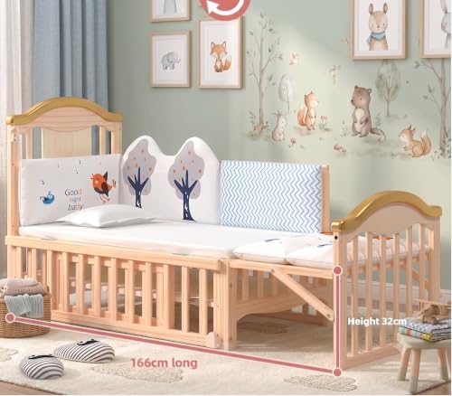Image of BabyTeddy 16 in 1 (Forest Theme) Original Patented Baby Crib, Baby Cot, Toddler Bed,Cradle Rocker,Convertible Desk,Kid's Sofa Mode Mosquito Net,Soft Mattress Diaper Changing Station