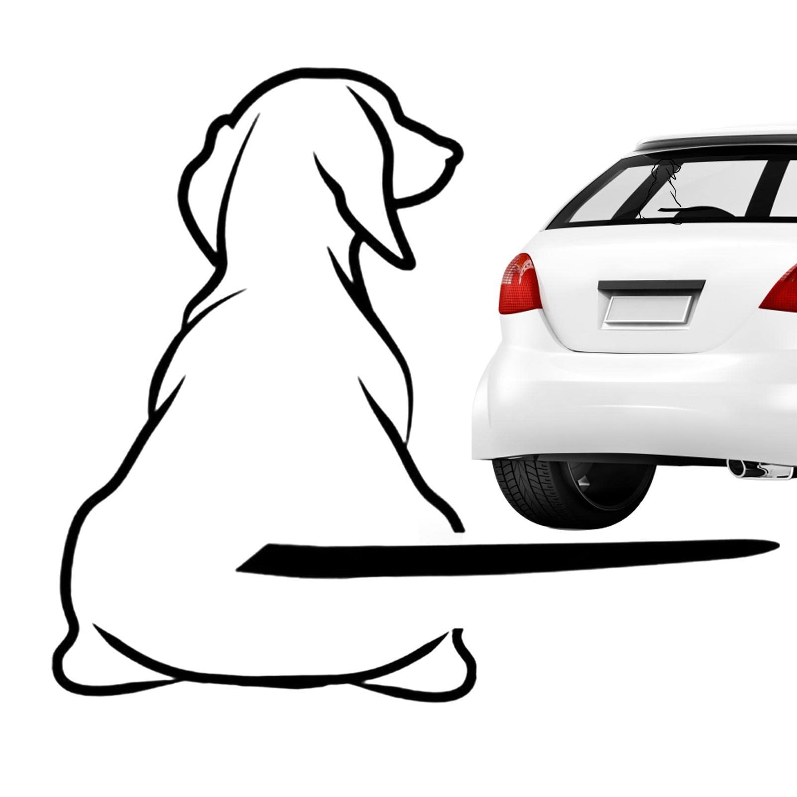 Adesivo Divertente Per Tergicristallo Posteriore Auto A Forma Di Cane, Vinile Impermeabile, Senza Sfondo, Giallo, 22,5x27 Cm
