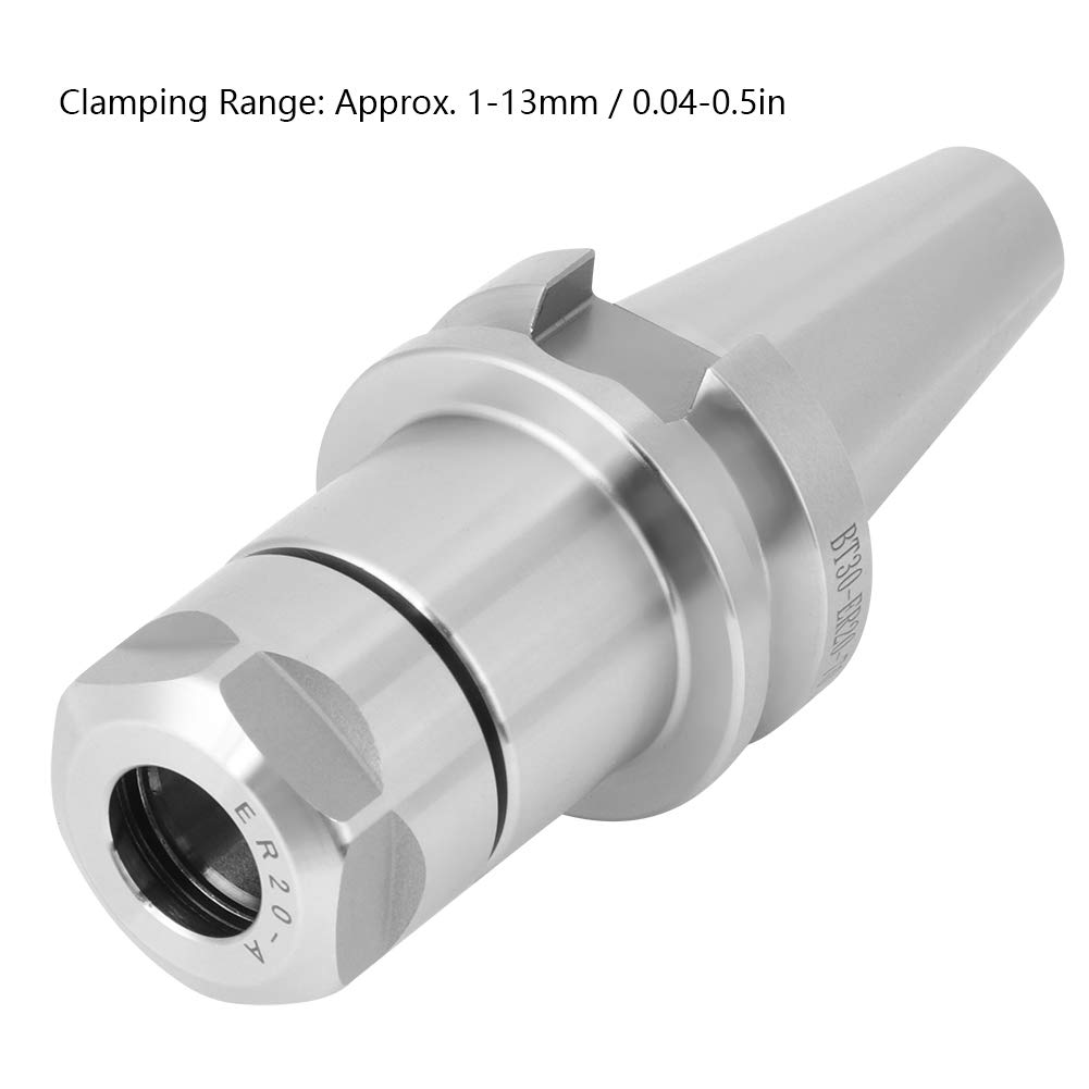Fdit Hochpräziser CNC-Werkzeughalter, Spannzangenfutter aus legiertem Stahl BT30 - ER20-70, Länge 70 mm für CNC-Graviermaschinen-Fräsdrehmaschine, hohe Kostenleistung