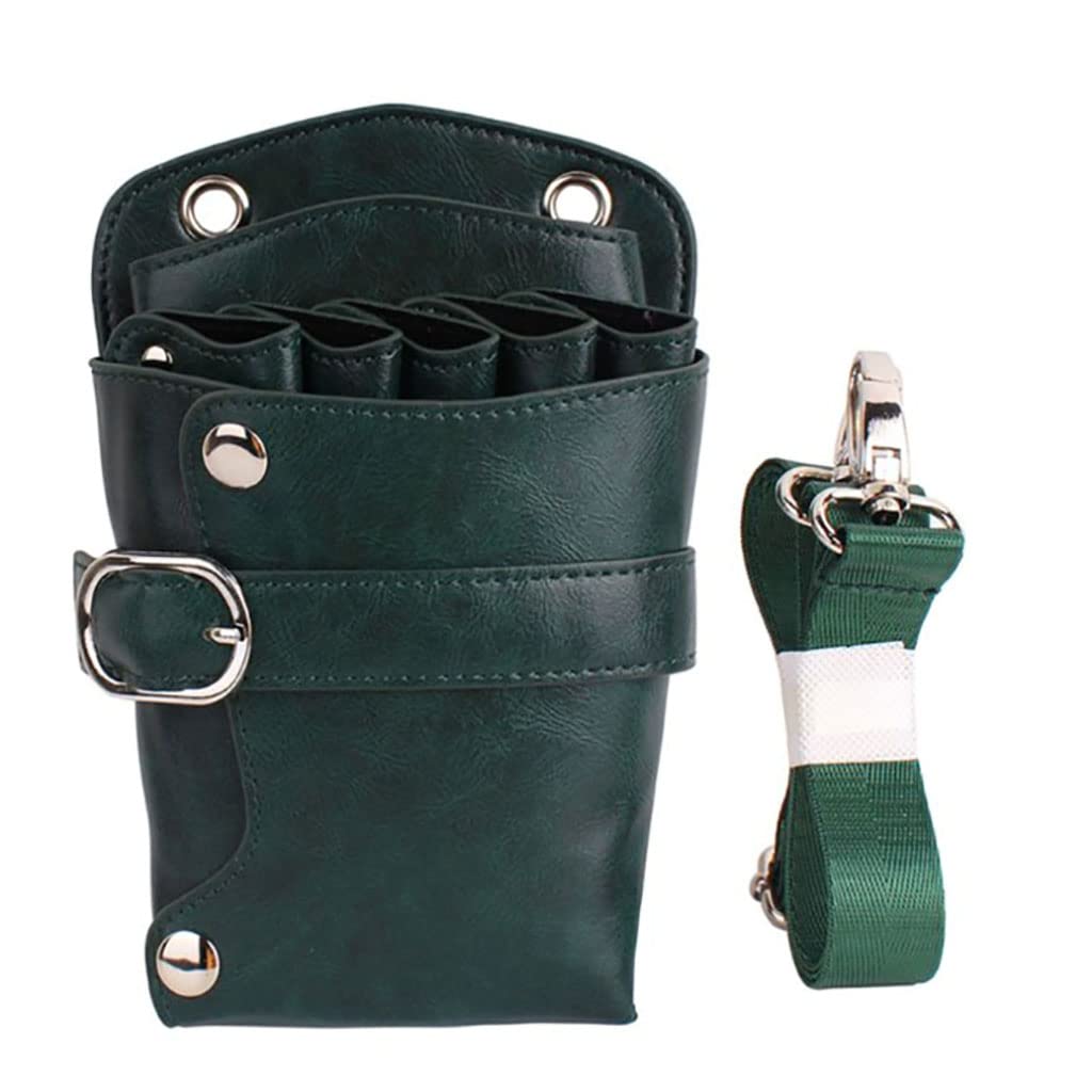 vrfvsdasAAS Hairdressing Tools Waist Bag, Leather Salon Hair Stylist Barber Scissors Shear Holster Hairdressing Waist Holder,Hairdresser Tool Carry Bag(E)
