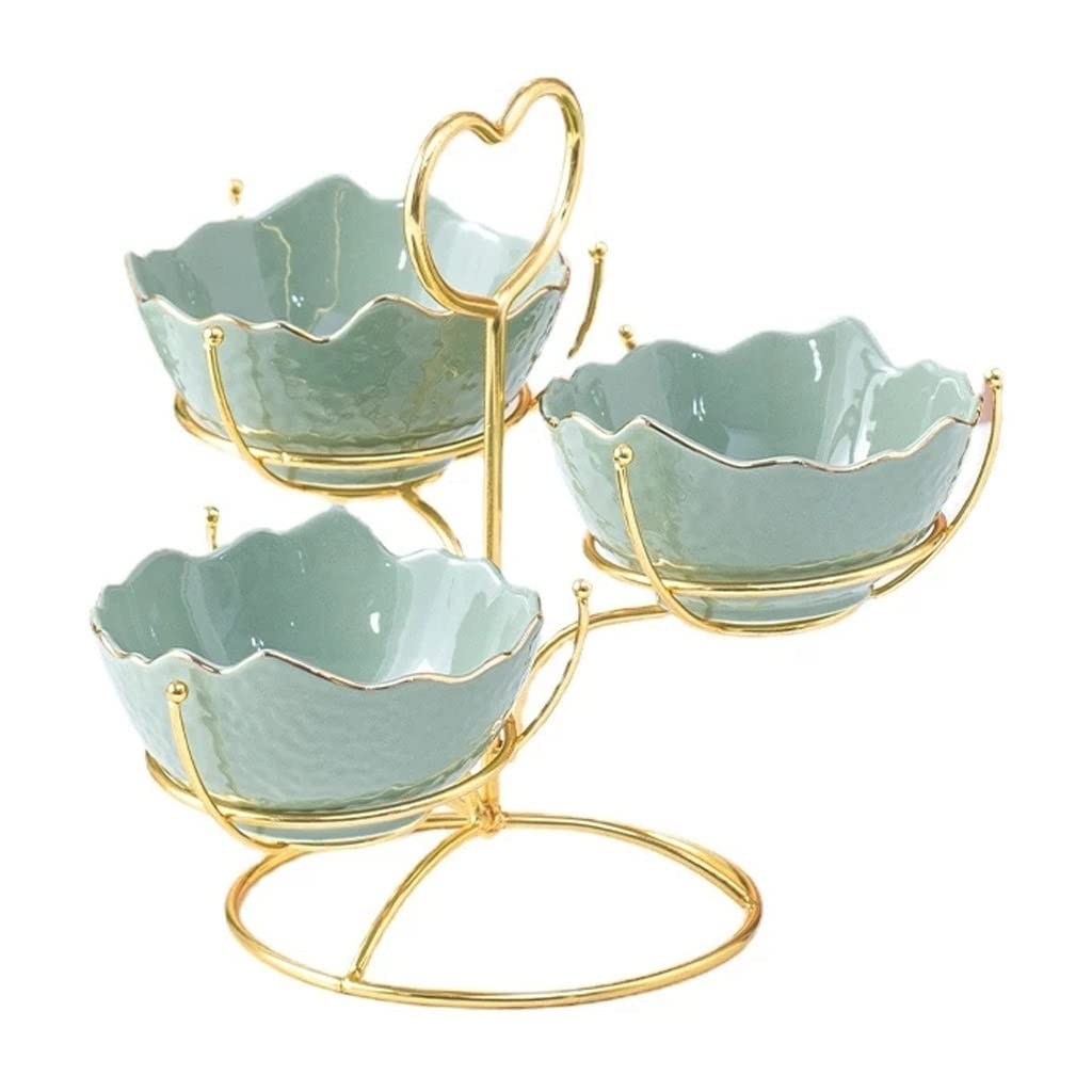 Plato de Aperitivos para el hogar, Plato de Frutas, Fiesta de cumpleaños, Postre, Soporte para Pasteles, vajilla Multicapa para Dulces y ensaladas (Talla única)
